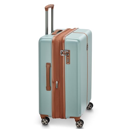 Image of DELSEY PARIS Bianca 66 cms Medium Check-in ABS /Polycarbonate Hard Sided 8 Wheels and Expandable Spinner Suitcase /Trolley Bag for Travel with TSA Lock- Sage Green