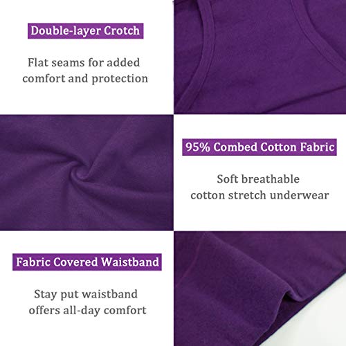 Image of wirarpa Women's Cotton Underwear High Waist Full Coverage Brief Panty Multipack
