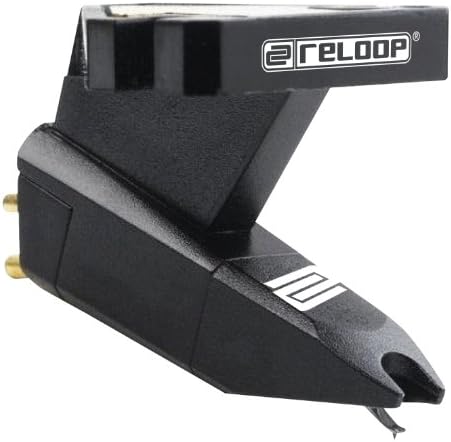 Reloop OM Black by Ortofon - Turntable Cartridge with Headshell Mounting
