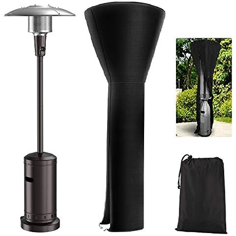UNAOIWN Patio Heater Cover Waterproof with Zipper, Standup Outdoor Round Heater Covers, Black, 89'' Height x 33" Dome x 19" Base Cover