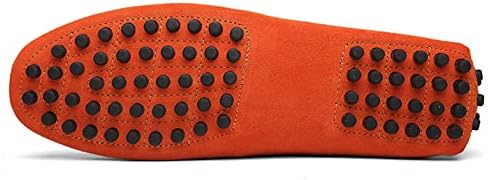 Santimon Mens Driving Penny Loafers Suede Leather Comfortable Casual Slip On Shoes Moccasins Orange 10 US | Image 3