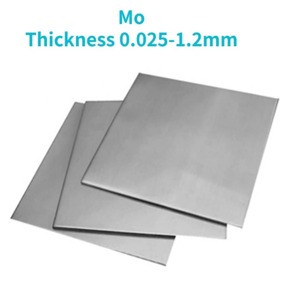 Plaque de tôle de molybdène haute pureté Mo 99.99%, épaisseur 0.025mm-1.2mm, feuille Mo 100x100mm, 1 pièce(0.8x100x100mm)