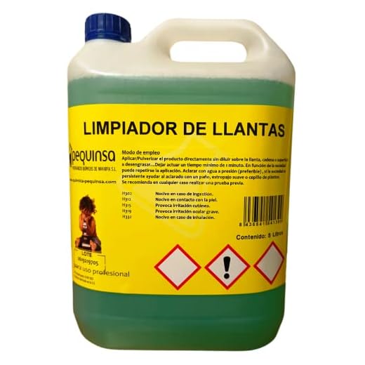 Limpiador de llantas. Rápida acción. Biodegradable. Garrafa 5 Litros.