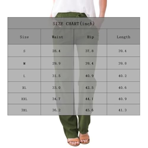 Linen Pants Women Summer 2025 Casual Beach Pants Elastic Waist Wide Leg Loose Long Length Trousers2