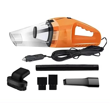 120W/12V High Power Wet and Dry Handheld Portable with Powerful Suction Car Vacuum Cleaner with Reusable Dust Bag (Orange)