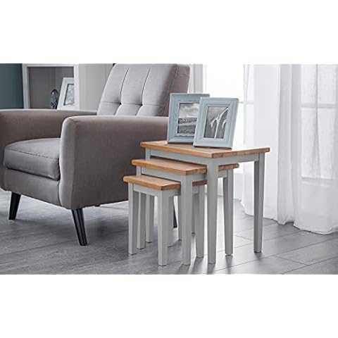 Julian Bowen Cleo Grey & Oak Nesting Tables Cover