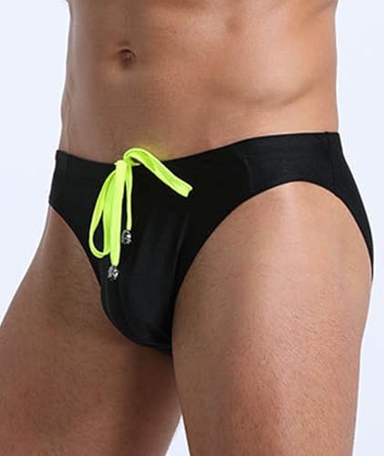 Men's Swim Briefs Adjustable Drawstring Low Rise Quick Dry Vintage Retro Solid Sport Swimsuit Sexy Bikini Swimwear3