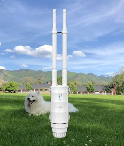N300 Outdoor WiFi Extender Signal Booster, WAVLINK Access Point/Repeater/Range Extender with Passive PoE, 15KV ESD, 4KV Lightning Protection, Support AP/Repeater/Router Mode for Farm,Yard