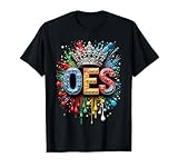pittura ad acquerello oes queen crown diamond drip colorful sis maglietta