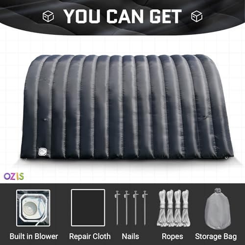 Image of OZIS 16FT Inflatable Tunnel Entrance Sports with Installed Blower Inflatable Football Tunnel Tent Inflatable Entryway for Business Advertising Event Exhibition Promotion(Black,16x10x10ft)