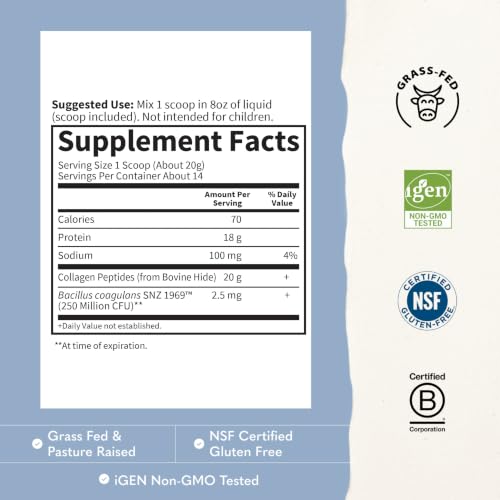 Garden of Life Grass Fed Collagen Powder, Unflavored, 14 Servings | For Hair Skin Nails Joints, Hydrolyzed Collagen Protein Supplements, Collagen for Women & Men, Peptides - image 7