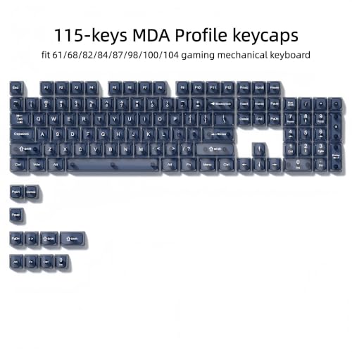 Image of dagaladoo Clear keycaps Set,Translucent Keyboard keycaps,Jelly Key caps | Shine Through keycap Glossy,Transparent MDA Profile Custom keycaps for Mx Switches Mechanical Keyboard(115-keys,Haze Blue)