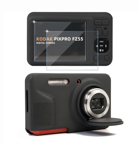 Frevyve Kodak PIXPRO FZ55 �J�����p�P�[�X�AKodak FZ55 �A�N�Z�T���[ - �u���b�N | Kodak FZ55�J�o�[�A�\�t�g�V���R���ی�P�[�X�A���O���\�ȃ����Y�J�o�[�t�����h�~�V�F���A�X�N���[���v���e�N�^�[2��
