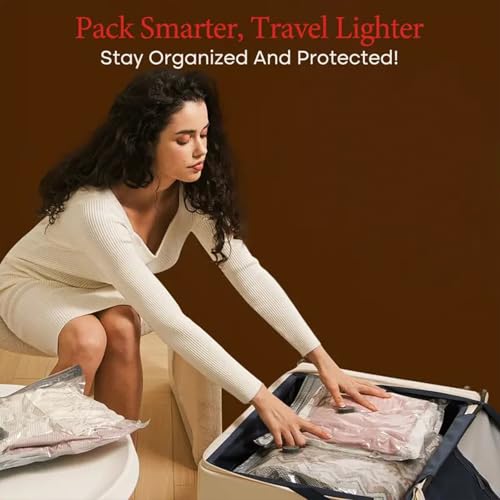 X7 Cordless Travel Vacuum Bag Set, Travel Vacuum Bags for Luggage, Vacuums Storage Seal Bag for Clothing, Vacuums Bags for Travels with Rechargeable Air Pump, For Space Saver (9Pcs/3S + 3M + 3L)2
