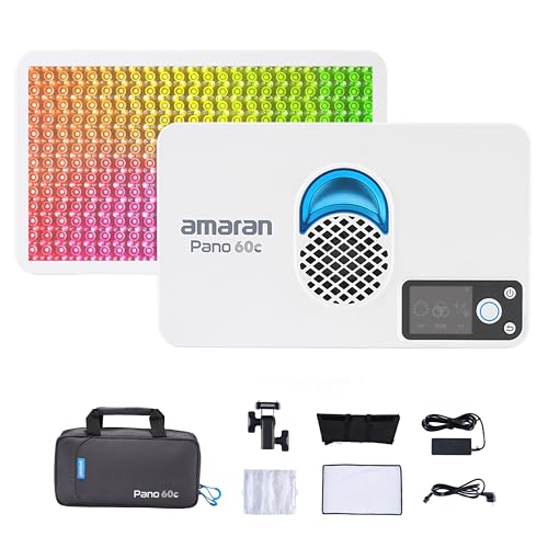 Panel de vídeo Pano 60c Amaran luz RGBWW regulable con control remoto para grabaciones de vídeo