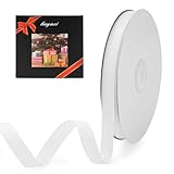 LIUYAXI Cinta de grogrén blanco sólido de 5/8 pulgadas x 50 yardas, perfecta para manualidades, decoración de bodas, accesorios para el cabello, costura, envoltura de paquetes de regalo y mucho más