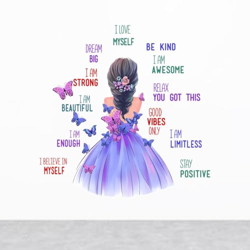 Image of Rawpockets 90 cm Girl Self Love Stay Strong Positive Quotes Self Adhesive Wall Sticker-Vinyl