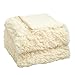 Price comparison product image Sienna Super Fluffy Fleece Throw Shaggy Faux Fur Blanket Warm Reversible for Sofa Chair Bed - 150 x 200cm, Cream
