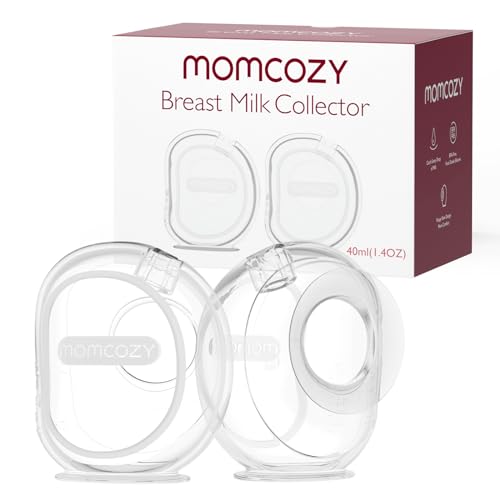 Image of Momcozy Milk Collector for Breastmilk, Pea Breastfeeding Milk Catchers with Flange More Fit & Soft, Silicone Milk Collector Reusable Breast Milk Shells 1.4oz/40ml, 2 Pack