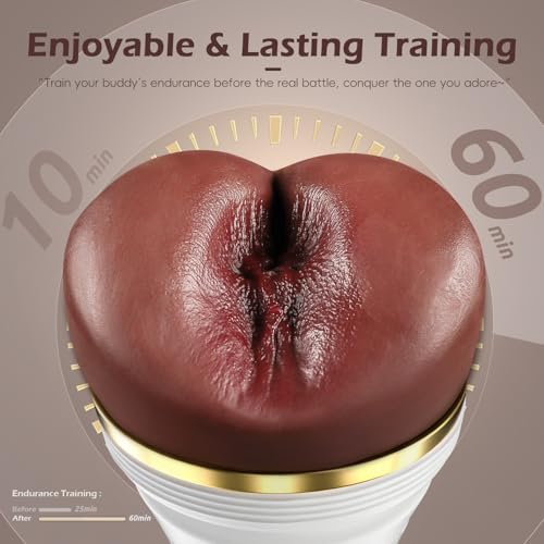 Image of Anal Male Masturbator Realistic Pocket Pussy Vagina Butt Textured with 7.5in Depth Soft and Tighten Anus Fleshy Texture, Penis Training Masturbators Sex Machine Ass Toy for Men (Brown)