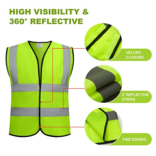 Evershare 1 Pack Custom Logo High Visibility Safety Vest Breakaway Velcro Hi Vis Viz Reflective Security Vest Customized #TOP3