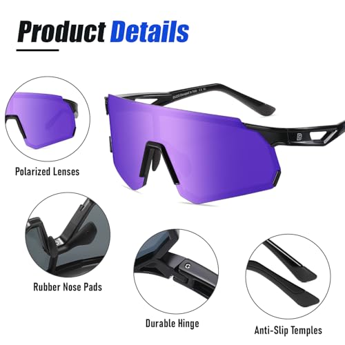 Image of DUCO Cycling Glasses for Men Women: Polarized Sports Sunglasses UV400 Protection for Baseball Running Fishing DC0048