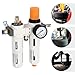 145Psi Tire Changer Machine Parts Air Pressor Oil Water Separator with Pressure Gauge, Oil Water Regulator Separator Regulator Trap Filter Tire Changer Air Pressor Fit for Eagle Ranger Triumph