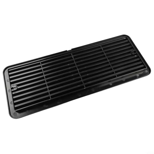 Rejilla de montaje para rejilla de ventilación de refrigerador, panel ABS de 483 x 186 mm, resistente a la intemperie para Thetford 62445480, caravana, cubierta de ventilación de refrigeración (negro)
