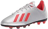 adidas Unisex-Kid's X 19.4 Firm Ground Soccer Shoe, Silver Metallic/hi-res red/White, 4.5 M US Big Kid