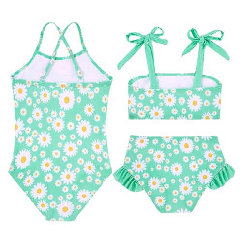 Image of Girls Swimsuit One-piece Bikini Set Two Sets Matching Bathing Suits 2-6T Adjustable Strap Summer Beach