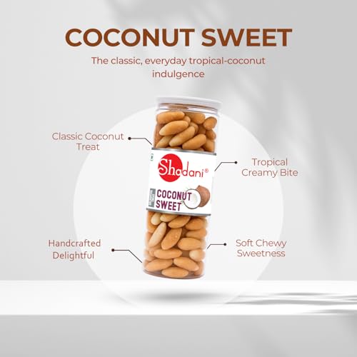 Image of Shadani Coconut Sweet Candy (Pack Of 200g), Indian Nariyal Meethai, Candy /Toffee