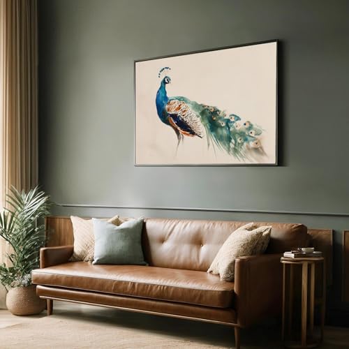 Pwtxkah Peacock Paintings Canvas Wall Art Abstract Peacock Wall Art Blue Peacock Painting Watercolour Peacock Wall Art Vintage Peacock Poster Vintage Animal Painting Peacock Art Poster 16X24Inch Unframed thumb #3
