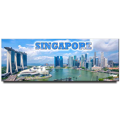 Imán decorativo rectangular vista panorámica Singapur