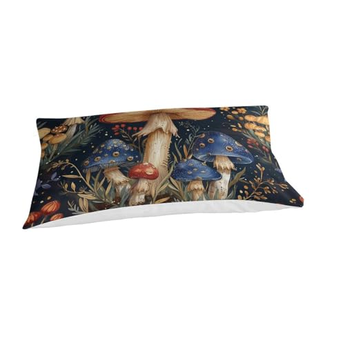 Housse de couette champignons lit simple 135x200 anti-plis avec zip - 3