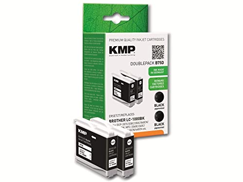 KMP Lot de 4 cartouches d'encre compatibles Brother LC1000BK, LC1000C, LC1000M, LC1000Y Noir