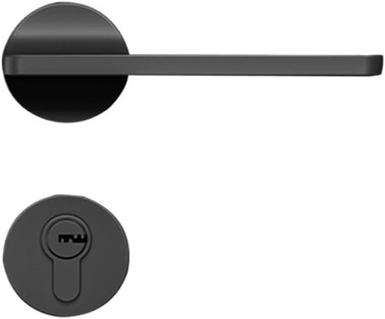 Nordic Style Indoor Bedroom Door Lock Magnetic Post-Modern Silent Room Door Lock Split Wooden Door Lock Handle Black Door Lock(Steel Gray A08-260 5845 Lock Body)