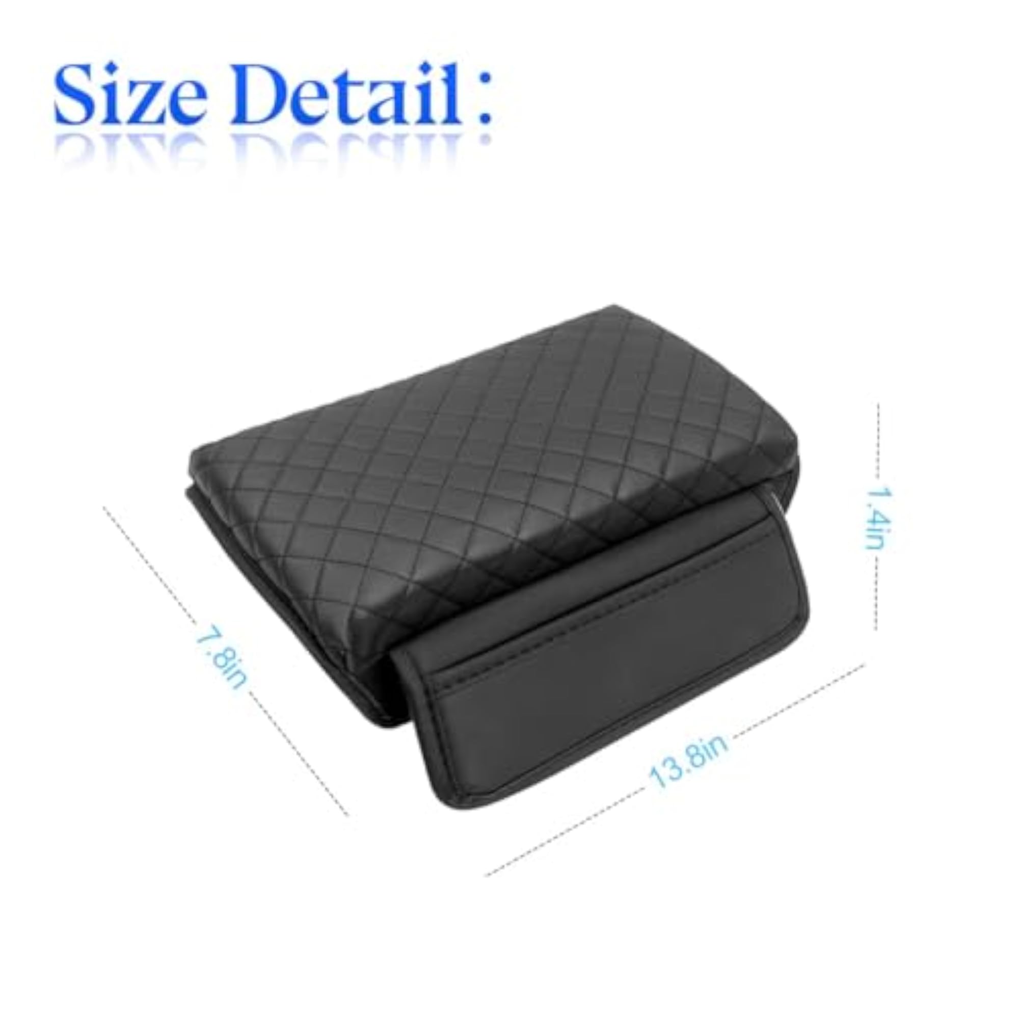 Premium PU Leather Car Armrest Cover Pad with Pockets
