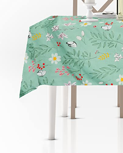 Image of Amazon Brand - Umi Super Soft Brushed Microfiber Cotton Dining Table Cloth, Printed Rectangular 6 Seater Table Cover 60X90(Inches)
