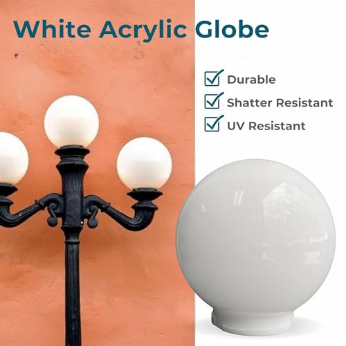 Image of Beam Lighting 6-inch White Acrylic Replacement Globe - Cover for Ceiling, Wall Fixtures, Lamp Posts, or Streetlights (Pack of 2)