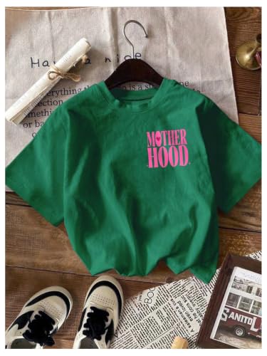 Image of RoseSeek Women's Graphic Letter Tee Crew Neck Trendy Summer Vintage T Shirt