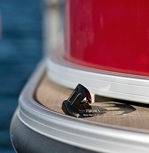 Image of Thorn Boat Folding Cleat,Flip Up Marine Stainless Steel 4-1 /2 inch Black Dock Cleat W /Fasteners (Black ，4-1 /2 inch， 2pcs)