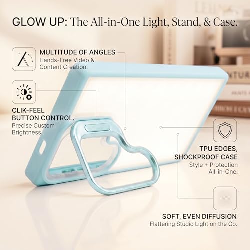 Image of amazon basics Frosted Matte Case for Samsung Galaxy S24 Ultra 5G | Built-in Flip-Out Camera Lens Stand | Translucent Back with Contrast Blue Bumper | Shockproof Protective Cover