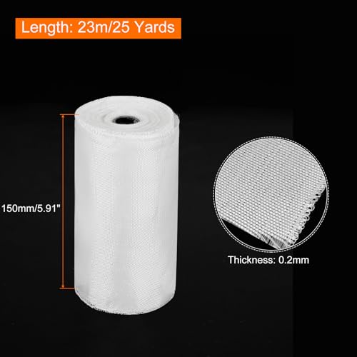 Image of MECCANIXITY 1pcs Fiberglass Cloth Tape 23m(25 Yard) x150mmx0.2mm C Glass Fiber Fiberglass Mesh Glass Fiber Mesh Woven Fiberglass Fabrics Insulation Tape for Reinforcement Repair