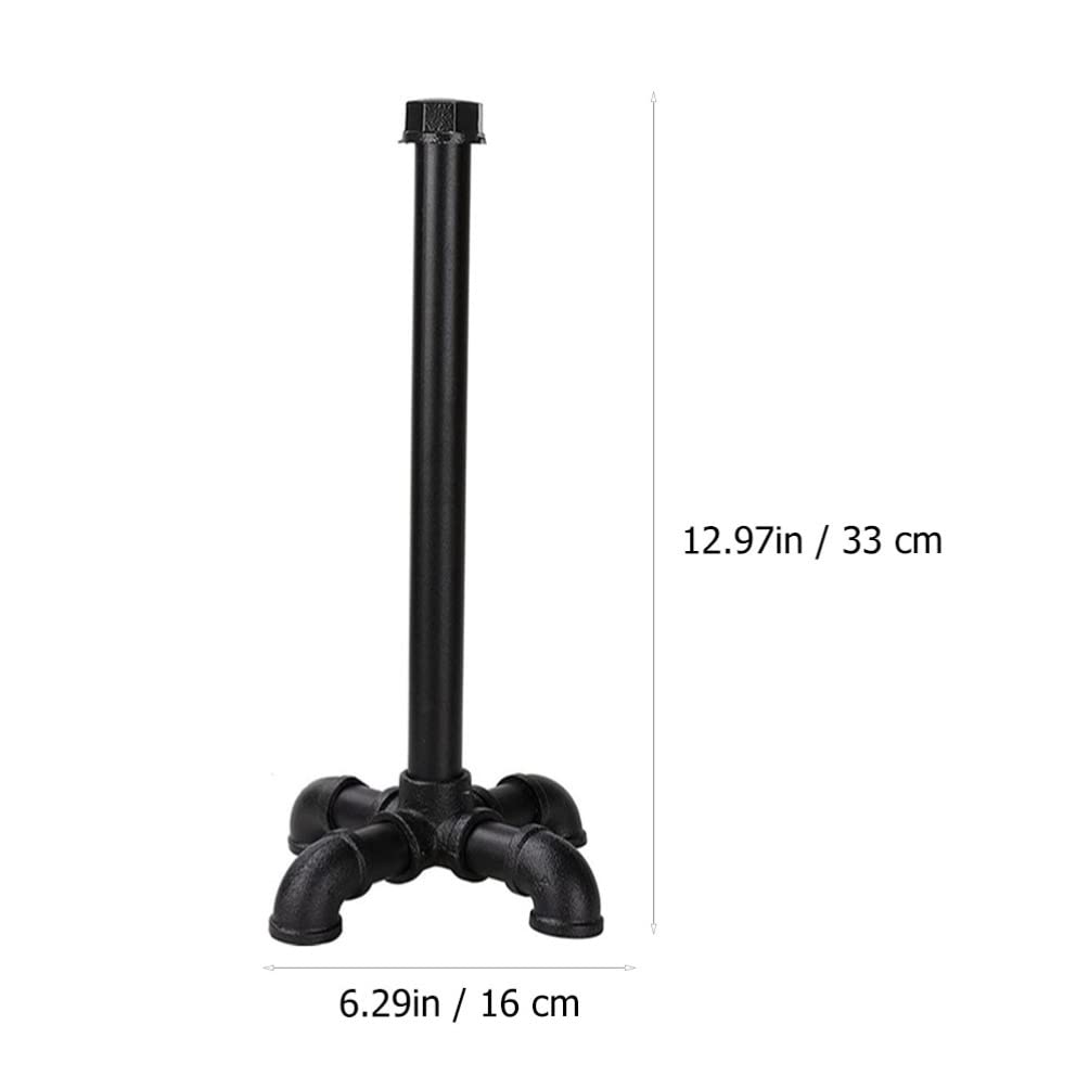 CMBSSTFC Soporte Industrial para Papel higiénico, Soporte para Rollo de Papel higiénico con Base de Hierro Fundido, Color Negro