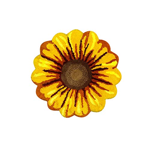 Tapete redondo grande con diseño de girasol miniatura 1