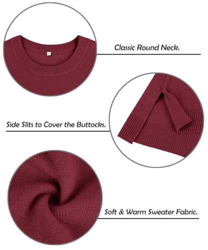 Image of TIYOMI Plus Size Sweaters for Women Oversized Pullover Crewneck Sweater Knit Side Split Casual Sweaters Fall Winter XL-5XL