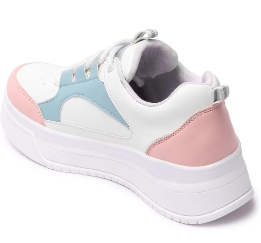 Image of adiso Women's Casual Sneakers | Lace-Up Stylish Comfort Shoes | Trendy Everyday Footwear