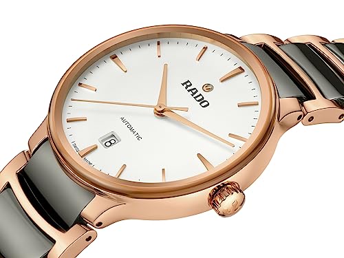 Rado Centrix Automatic White Dial, Date Display at 6 o'clock Rose Gold and Silver Bracelet, Swiss Automatic Movement2
