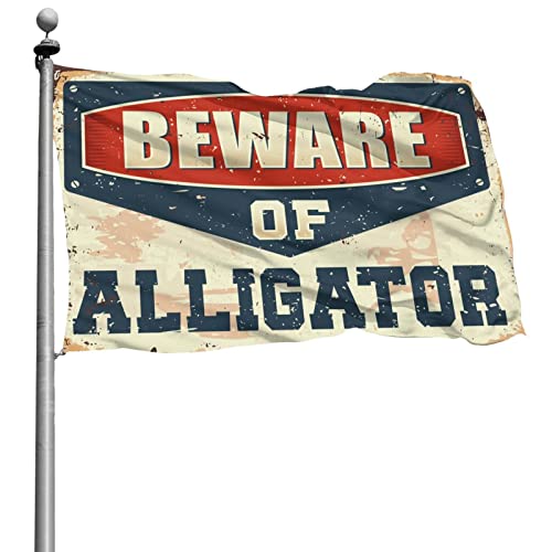 Drapeaux drôles alligator COTECI 152x244 cm pour déco de garage