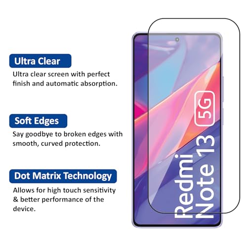 Image of AIBEX Tempered Glass Screen Protector Compatible for Redmi Note 13 5G / Note 13 Pro 5G / POCO X6 / X6 PRO / M6 PRO Edge-To-Edge Protector Coverage, Pack Of 1 Compatible with Cellphone